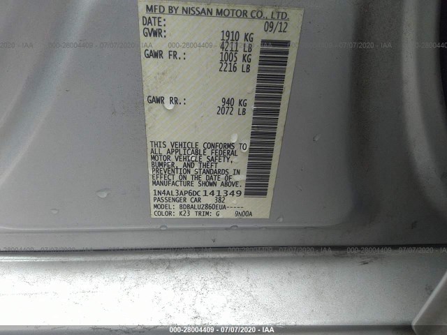 Photo 8 VIN: 1N4AL3AP6DC141349 - NISSAN ALTIMA 