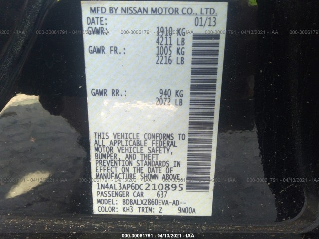 Photo 8 VIN: 1N4AL3AP6DC210895 - NISSAN ALTIMA 