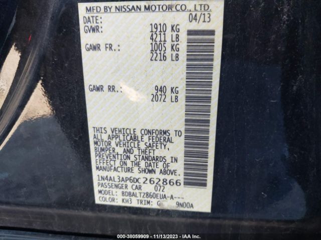 Photo 8 VIN: 1N4AL3AP6DC262866 - NISSAN ALTIMA 