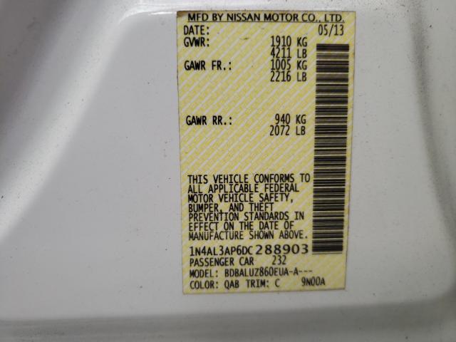 Photo 9 VIN: 1N4AL3AP6DC288903 - NISSAN ALTIMA 2.5 