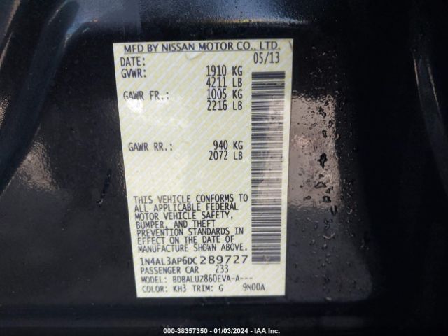 Photo 8 VIN: 1N4AL3AP6DC289727 - NISSAN ALTIMA 