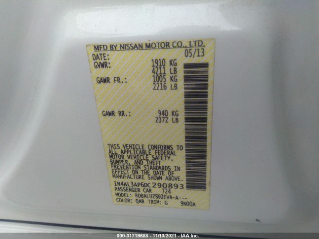 Photo 8 VIN: 1N4AL3AP6DC290893 - NISSAN ALTIMA 