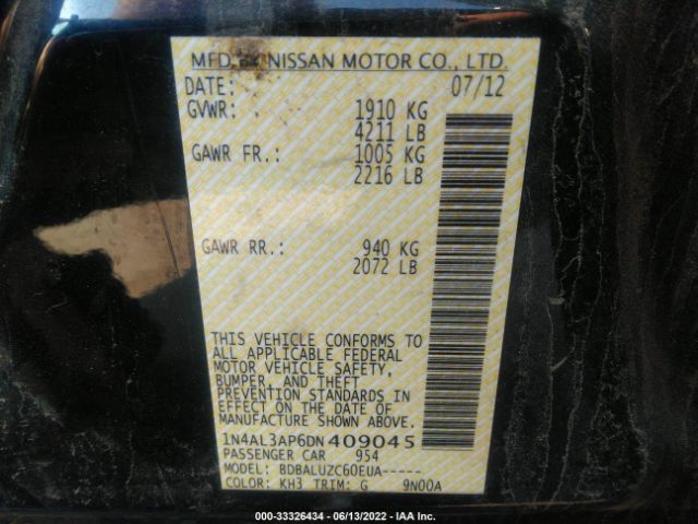 Photo 8 VIN: 1N4AL3AP6DN409045 - NISSAN ALTIMA 