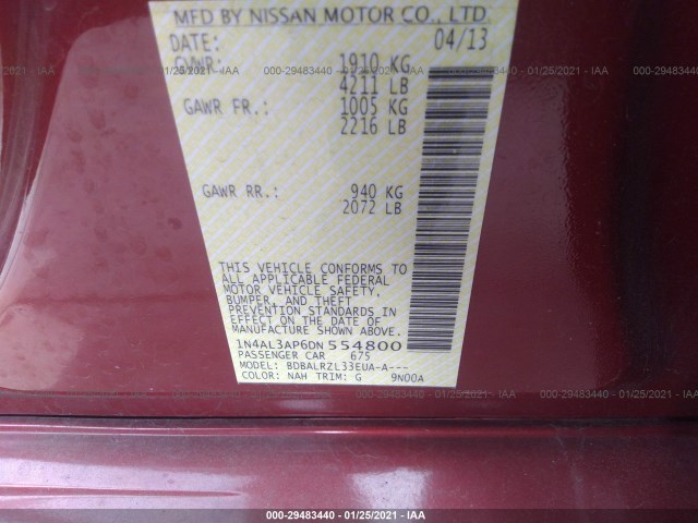 Photo 8 VIN: 1N4AL3AP6DN554800 - NISSAN ALTIMA 