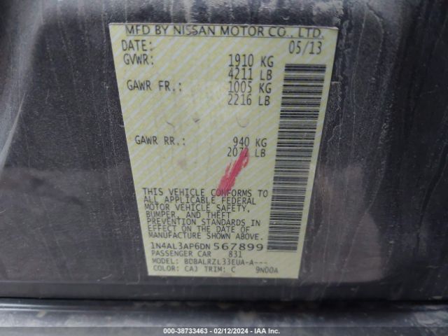 Photo 8 VIN: 1N4AL3AP6DN567899 - NISSAN ALTIMA 