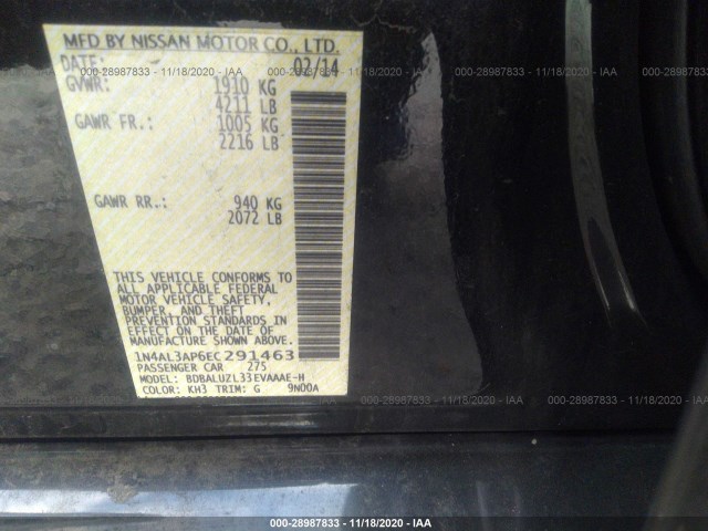 Photo 8 VIN: 1N4AL3AP6EC291463 - NISSAN ALTIMA 