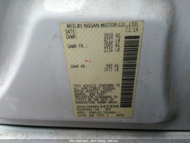 Photo 8 VIN: 1N4AL3AP6EN342996 - NISSAN ALTIMA 