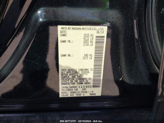 Photo 8 VIN: 1N4AL3AP6FC115305 - NISSAN ALTIMA 