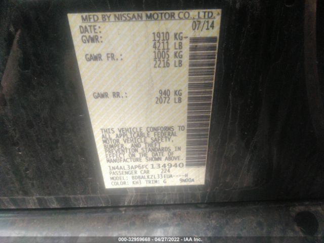 Photo 8 VIN: 1N4AL3AP6FC134940 - NISSAN ALTIMA 