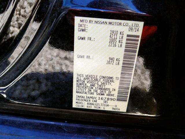 Photo 9 VIN: 1N4AL3AP6FC167890 - NISSAN ALTIMA 2.5 