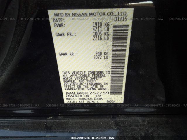 Photo 8 VIN: 1N4AL3AP6FC252759 - NISSAN ALTIMA 