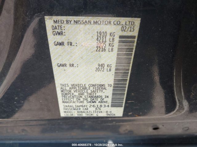 Photo 8 VIN: 1N4AL3AP6FC261834 - NISSAN ALTIMA 