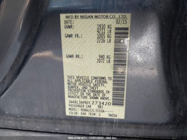 Photo 8 VIN: 1N4AL3AP6FC273420 - NISSAN ALTIMA 