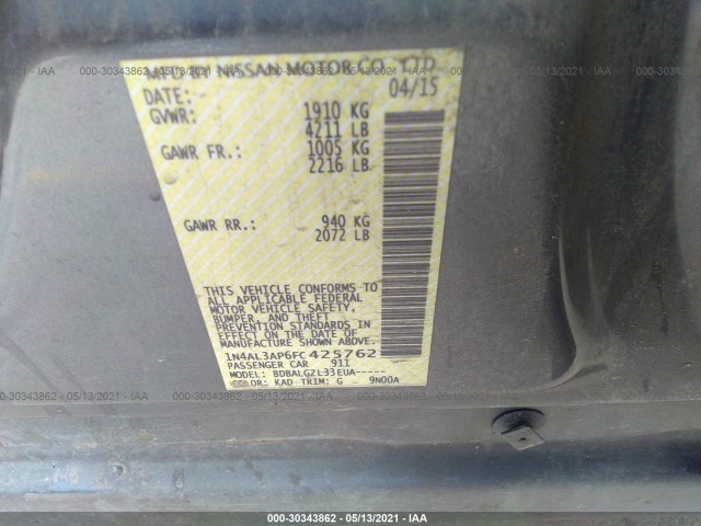 Photo 8 VIN: 1N4AL3AP6FC425762 - NISSAN ALTIMA 