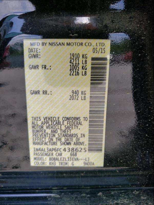 Photo 9 VIN: 1N4AL3AP6FC438625 - NISSAN ALTIMA 2.5 