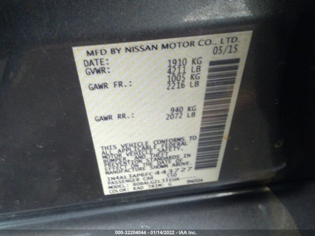 Photo 8 VIN: 1N4AL3AP6FC443727 - NISSAN ALTIMA 