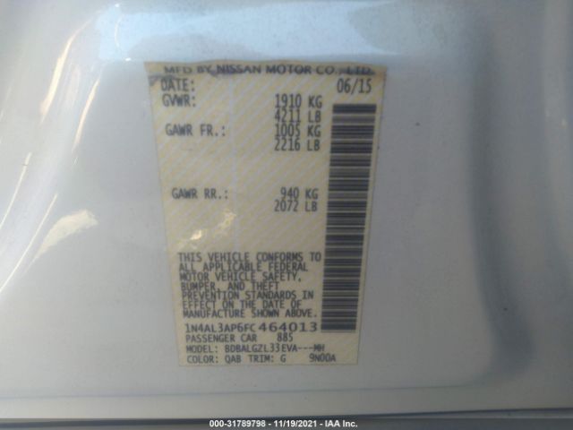 Photo 8 VIN: 1N4AL3AP6FC464013 - NISSAN ALTIMA 