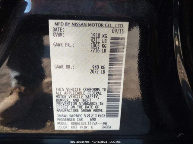 Photo 8 VIN: 1N4AL3AP6FC582160 - NISSAN ALTIMA 