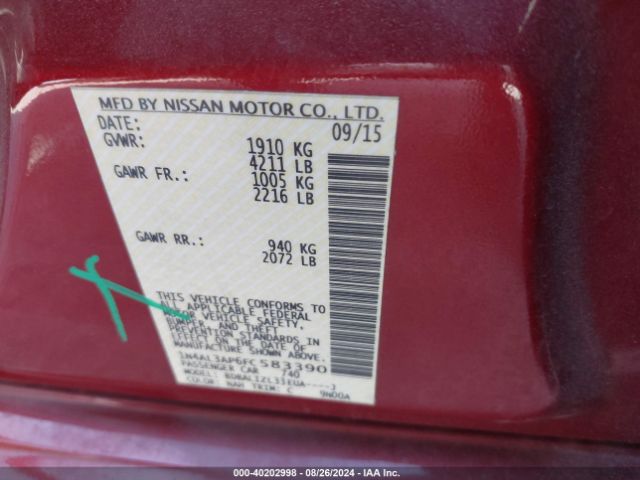 Photo 8 VIN: 1N4AL3AP6FC583390 - NISSAN ALTIMA 