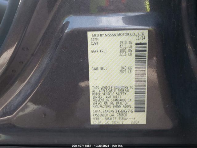 Photo 8 VIN: 1N4AL3AP6FN368676 - NISSAN ALTIMA 