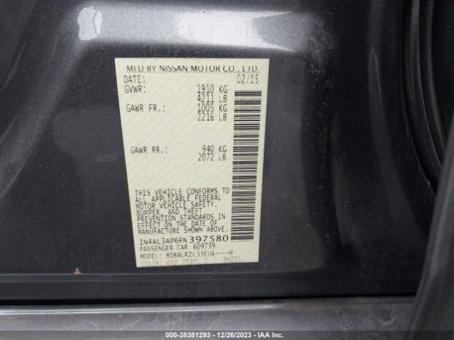 Photo 8 VIN: 1N4AL3AP6FN397580 - NISSAN ALTIMA 