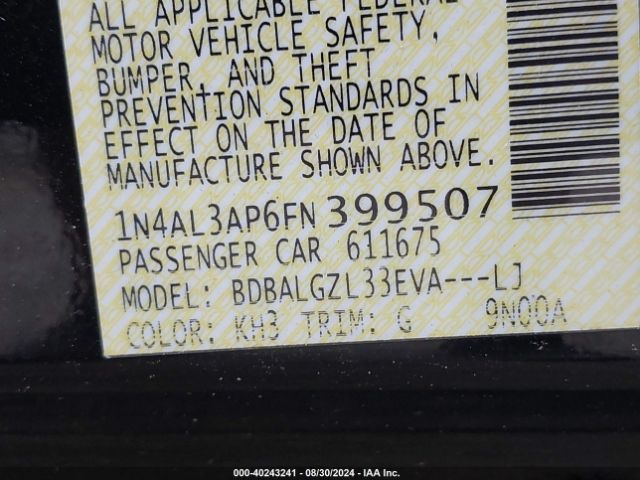 Photo 8 VIN: 1N4AL3AP6FN399507 - NISSAN ALTIMA 