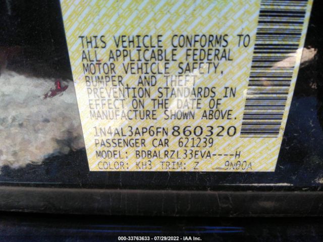 Photo 8 VIN: 1N4AL3AP6FN860320 - NISSAN ALTIMA 