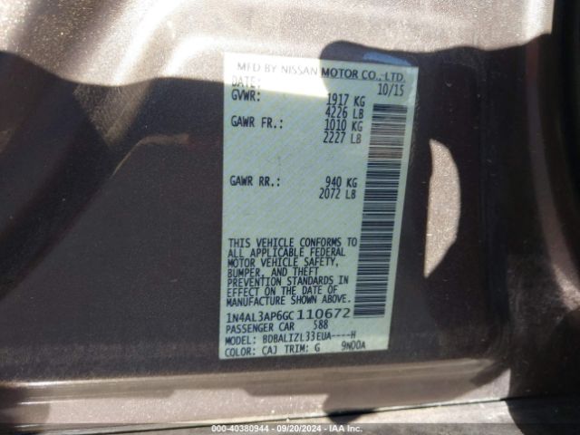 Photo 8 VIN: 1N4AL3AP6GC110672 - NISSAN ALTIMA 