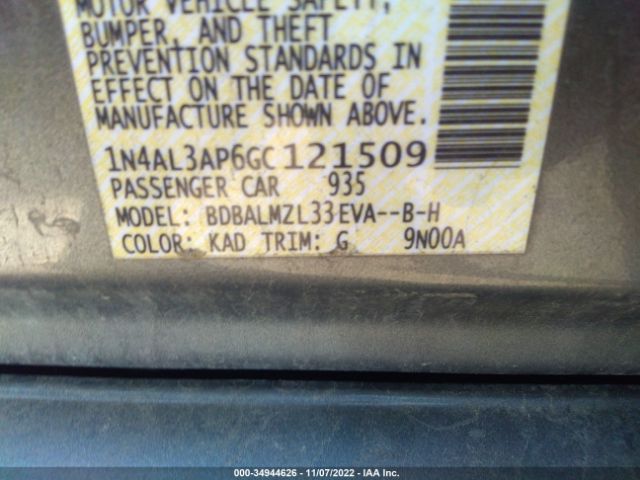 Photo 8 VIN: 1N4AL3AP6GC121509 - NISSAN ALTIMA 