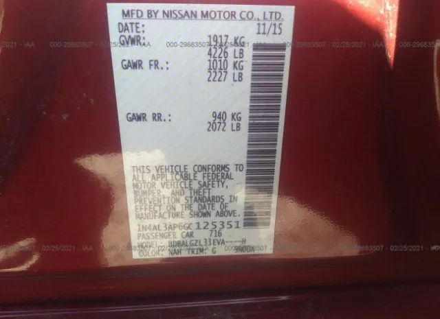 Photo 8 VIN: 1N4AL3AP6GC125351 - NISSAN ALTIMA 