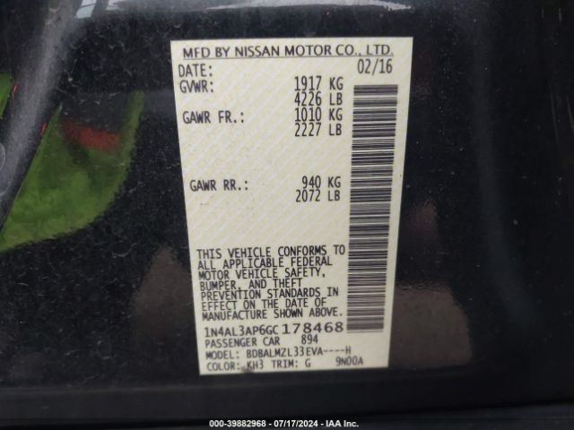 Photo 8 VIN: 1N4AL3AP6GC178468 - NISSAN ALTIMA 