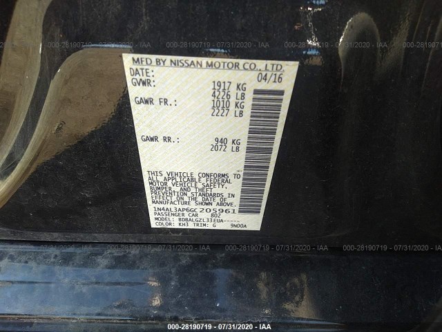 Photo 8 VIN: 1N4AL3AP6GC205961 - NISSAN ALTIMA 