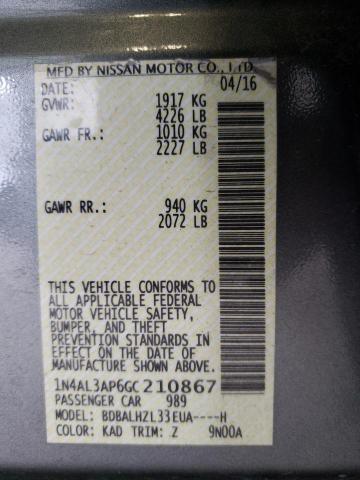 Photo 11 VIN: 1N4AL3AP6GC210867 - NISSAN ALTIMA 2.5 