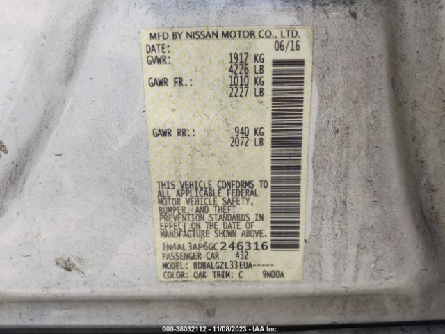 Photo 8 VIN: 1N4AL3AP6GC246316 - NISSAN ALTIMA 