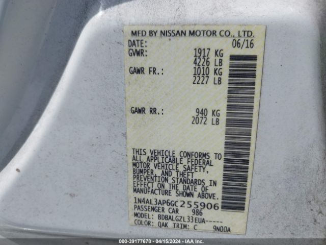 Photo 8 VIN: 1N4AL3AP6GC255906 - NISSAN ALTIMA 