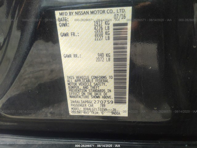 Photo 8 VIN: 1N4AL3AP6GC270759 - NISSAN ALTIMA 