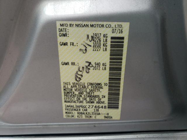 Photo 9 VIN: 1N4AL3AP6GC274648 - NISSAN ALTIMA 2.5 