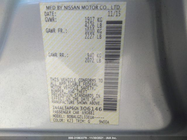 Photo 8 VIN: 1N4AL3AP6GN306146 - NISSAN ALTIMA 