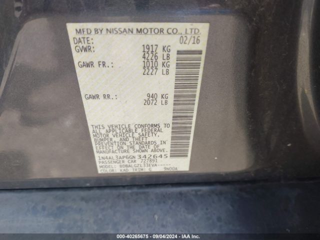 Photo 8 VIN: 1N4AL3AP6GN342645 - NISSAN ALTIMA 