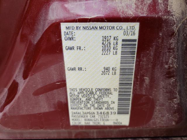 Photo 9 VIN: 1N4AL3AP6GN346839 - NISSAN ALTIMA 2.5 