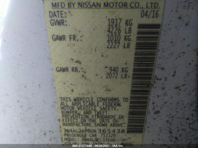 Photo 8 VIN: 1N4AL3AP6GN365438 - NISSAN ALTIMA 