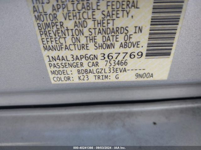 Photo 8 VIN: 1N4AL3AP6GN367769 - NISSAN ALTIMA 