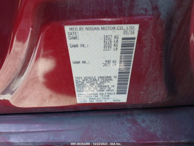 Photo 8 VIN: 1N4AL3AP6GN367903 - NISSAN ALTIMA 