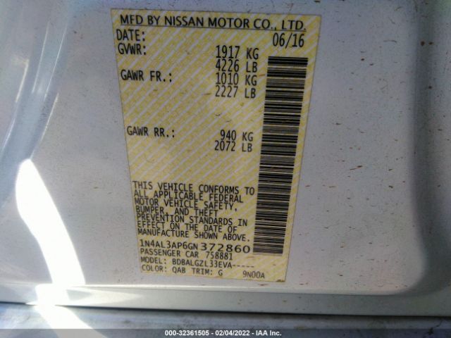 Photo 8 VIN: 1N4AL3AP6GN372860 - NISSAN ALTIMA 