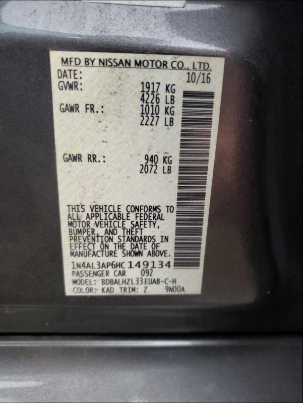 Photo 9 VIN: 1N4AL3AP6HC149134 - NISSAN ALTIMA 