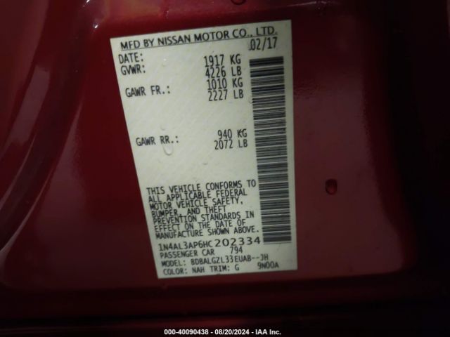 Photo 8 VIN: 1N4AL3AP6HC202334 - NISSAN ALTIMA 