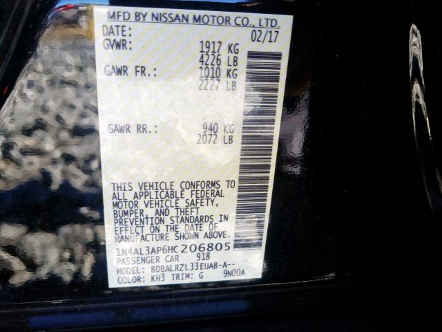 Photo 9 VIN: 1N4AL3AP6HC206805 - NISSAN ALTIMA 2.5 