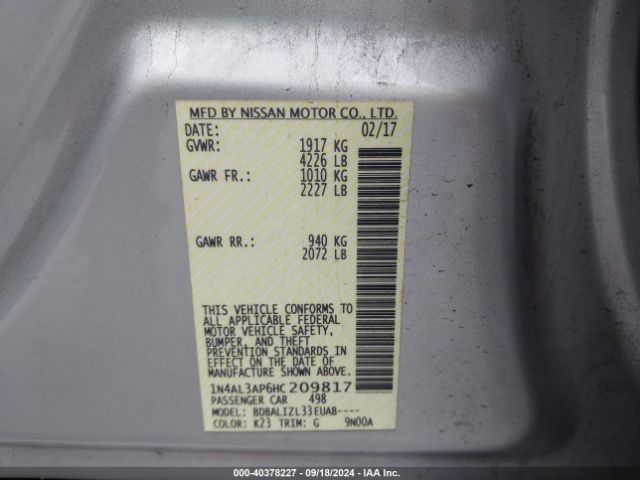 Photo 8 VIN: 1N4AL3AP6HC209817 - NISSAN ALTIMA 