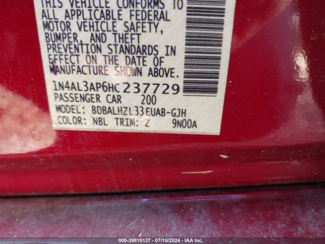 Photo 8 VIN: 1N4AL3AP6HC237729 - NISSAN ALTIMA 