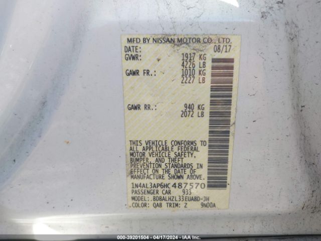 Photo 8 VIN: 1N4AL3AP6HC487570 - NISSAN ALTIMA 